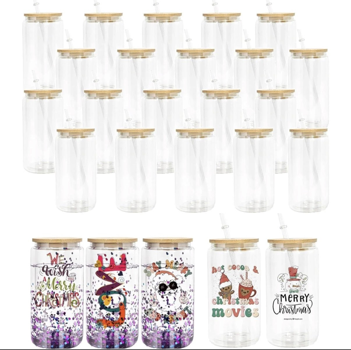 16oz Glass Can (Bamboo Lid)