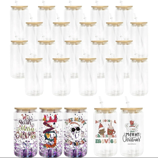 16oz Glass Can (Bamboo Lid)